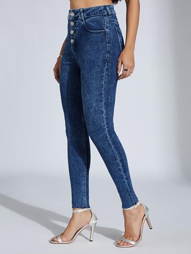 Image of Miss Chase Women's Skinny Fit High Rise Regular Length Denim Stretchable Jeans