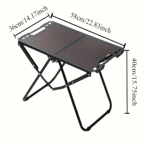 Table de camping pliante légère avec base trépied stable et poignée - 4