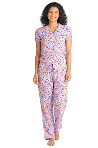 Image of Evolove Women's Polyester Half Sleeves Collared Night Suit Set /Top Pyjama Set Super Soft Comfortable (Nightsuit-Collar-HS-2)