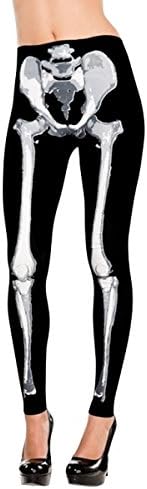 Adults Black & Bone Skeleton Fancy Dress Leggings