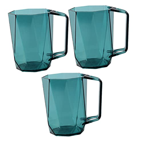 PHENOFICE 3pcs Reusable Tooth Rinsing Cups Transparent Mouthwash Mugs for Bathroom Organization and Daily Use Stylish Design
