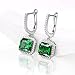 7.85Ct Green Emerald Leverback Dangle Earrings with Halo Cubic Zirconia