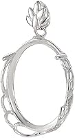 925 Sterling Silver Pendant Blank fit 15X19mm Oval Cabochon Stone Setting Pendant Base Mounting for DIY Necklace Jewelry Making Craft