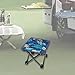 Aymzbd Camping Stool Recliner Foot Rest Mini Folding Stool Footrest Ottoman Ultralight Foldable Foot Stool for Barbecue Hiking Patio, Blue Leaves