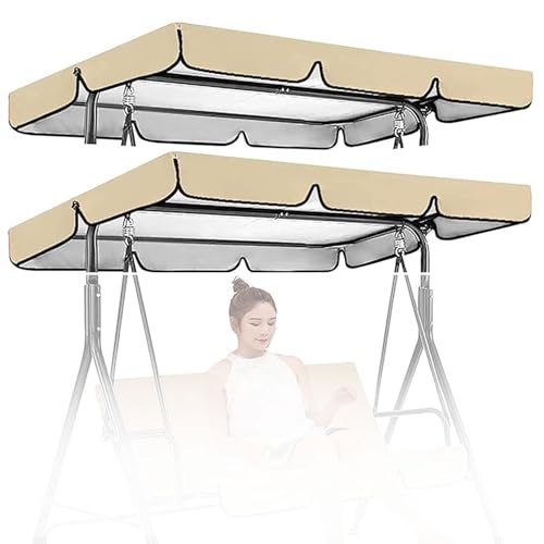 Cubierta de columpio 3 plazas beige en tela Oxford 210D premium impermeable exterior 2