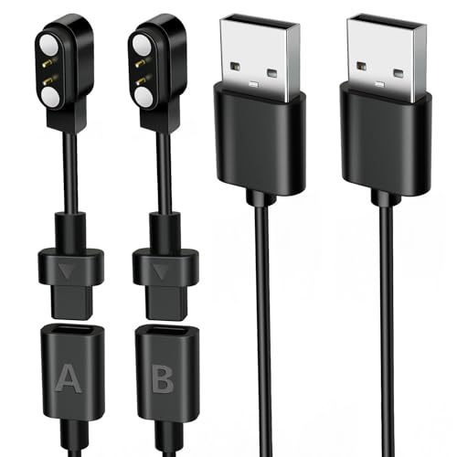 2-Pack AB284 Reversible Smart Watch Charger – Innovative Magnetic Charging Cable, Solves Polarity Mismatch, Universal for All 2.84mm-Pin-Pitch Devices: Select Bone Conduction & Open-Ear Headphones