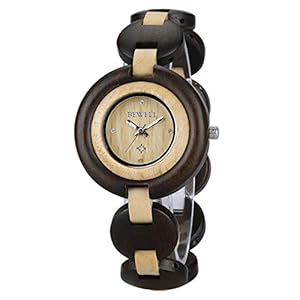 BEWELL Wood Watches for Women Star Dust Dail Minimalist Quartz Movemen Luxury Wooden Wristwatch