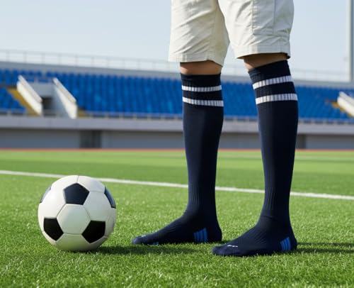 Image of RC. ROYAL CLASS Football Socks -Knee High Unisex, Cushioned Sole, Hi-Performance, Soft & Breathable,Ventilated,Moisture Wicking,Anti-Odour,Football /Soccer Socks For Kids to Adults-Pack of 1 Pair