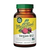 MegaFood Vegan Vitamin B12, Vitamin B Supplement with Vitamin B6, B12 Vitamins, and Folic Acid, Supports Cellular Energy Production, Nervous System Health & Cardiovascular Function - 30 Tablets