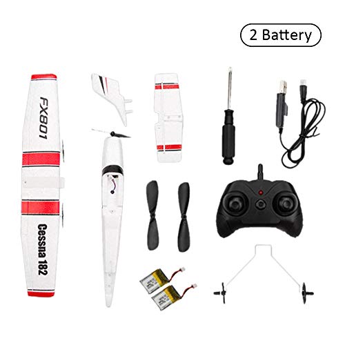 dissylove DIY RC Airplane Toy - EPP Crafts Outdoor Electric Foam RTF Radio Beginner Entry Level FX801 Glider Remote Control Tail Pusher Quadcopter Plane Model RC Drone for Kid