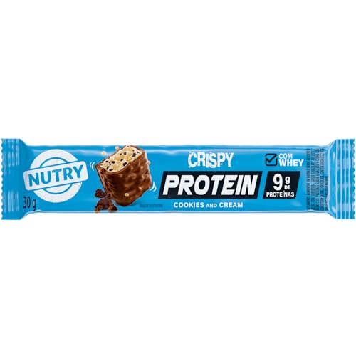 Barra de Proteínas Crispy Nutry Cookies & Cream 30g - Com Whey e 9g de Proteínas