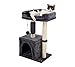 Hapineko Small Cat Tree Tower,Cat Scratching Post for Indoor Cats,Featuring with Cat Cave and Cozy Perch,Cat Self Groomer and Interactive Dangling Ball Great for Kittens and Cats 26.8