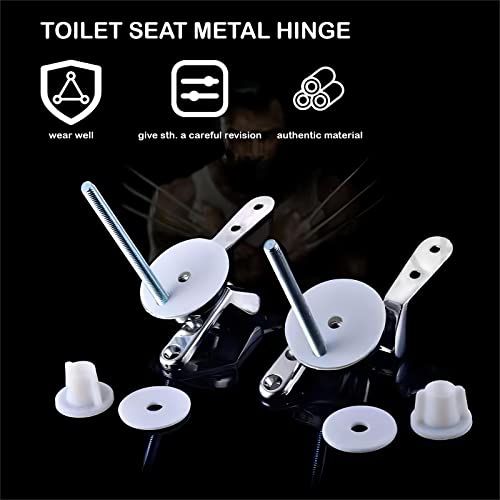 Skyzone Toilet Seat Hinges,Zinc Alloy Toilet Seat Accessories Toilet Seat Hinges Replacement,Quick Release Toilet Seat Fixings with Expanding Rubber Screw Nuts,Suitable for WC Toilets Blind Holes - Image 2