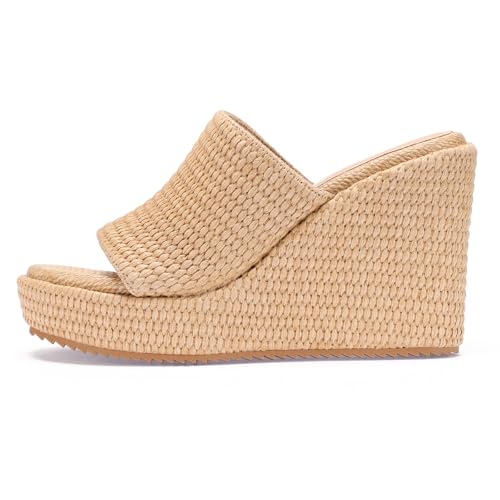 VICKI·VICKI Women's Platform Sandals Wedge Ankle Strap Open Toe Sandals2