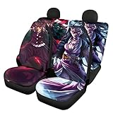 NEVAY Car Seat Covers Full Set, Anime Demon Slayer Washable and Breathable Automotive Vehicle Seat Cover, Universal Fit for Most Sedan, Truck, SUV(Color: E)