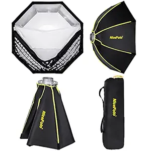 NiceFoto Octagon Softbox 39 inch/100cm Quick Set-up Soft Box ES100 Modifier with Bowens Speedring Mount and Honeycomb Grid for Monolight Photo Studio Strobe Lighting