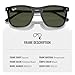 Ray-Ban RB2210 Square Shaped Non-Polarized Sunglasses for Men & Women – Includes Official RAYBAN Eyewear Kit – Ideal Formal & Casual Wear Sunglasses – Green Lens