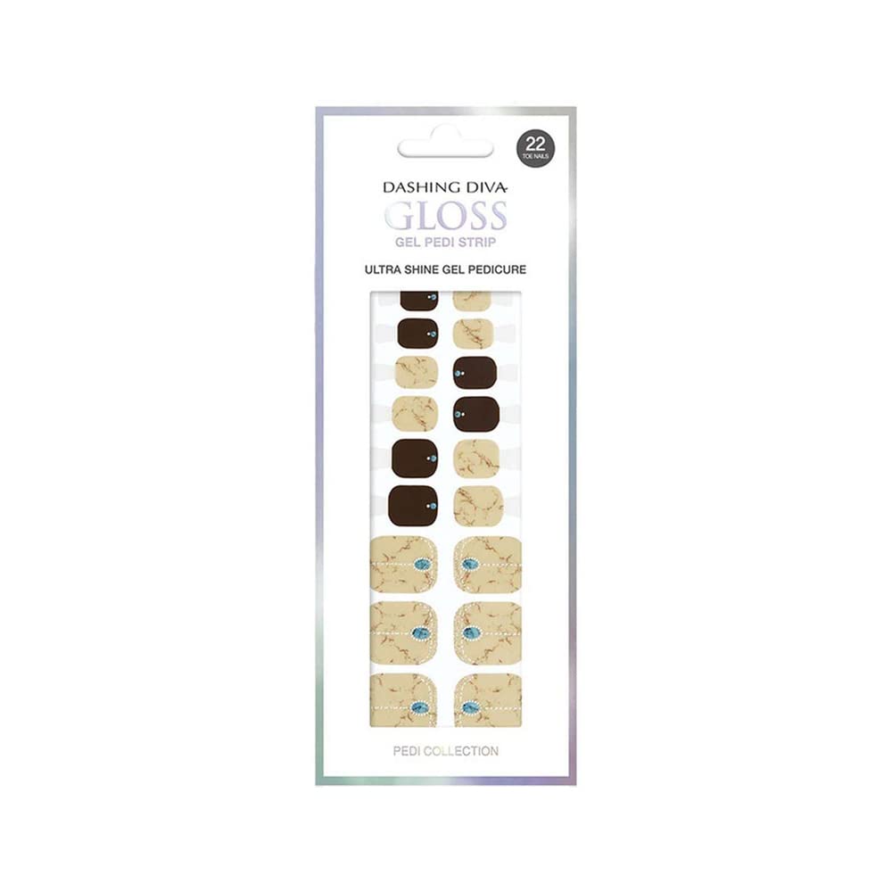 DASHING DIVA GLOSS |Day to Night | Short, Square Shaped Press On Nails | Long Lasting Stick On Gel Nails | Lasts Up to 7 Days | Contains 30 Stick On Nails (Turkey Stone)