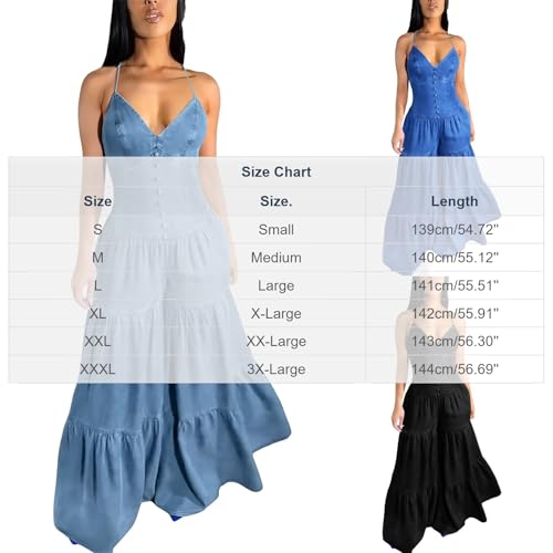 Overol de mezclilla premium con diseño de corsé elegante maxi 2