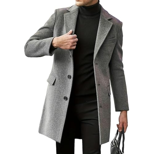 Manteau homme laine long contre le froid hivernal sans être encombré