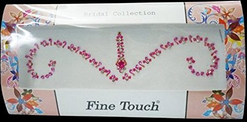 1 Large Pack Bollywood Head Bindi Tattoo Indian Art Rhinestone Stickon Reuseable (Pink-1)