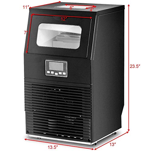 Gewerbliche Eismaschine, 88 LBS/24H automatisch, für Supermarkt-Café-Bäckerei-Bar, tragbare freistehende… – Bild 4