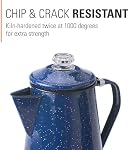 GSI Outdoors, 12 Cup Percolator Coffee Pot, Enameled Steel Coffee Boiler Kettle for Camping, Cabin, RV, Home Kitchen & Backpacking, Blue