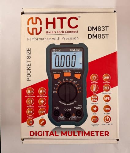 Image of HTC DM-85T Digital TRMS Multimeter with Frequency and Temperature and AC & DC current digital Multimeter 6000 Counts (Battery encluded)