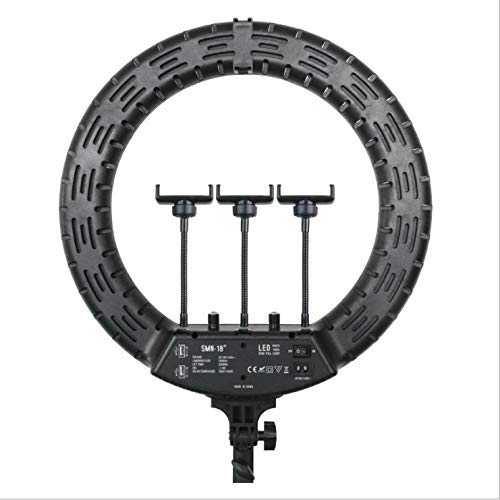 Luce ad Anello per Telefono Cellulare Live Fill Light 18 Pollici 6-Camera Anchor Fotografia Beauty Selfie Light Equipment per Ritratto Video Trucco (Nero, 58x12x48cm)