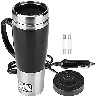 Keenso Car Electric Heating Mug 12V 50W, Stainless Steel Electric Heating Travel Kettle Cup Water Heating Bottle for Water Tea Coffee Milk 450ML (12V) Other electrical appliances