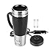 Produktbild KIMISS 450ML 12 V / 24 V Auto Wasserkocher Tasse Edelstahl Reise Heizung Tasse Becher Heißer Kaffee Tee Trinkbecher Becher Schwarz(24v)