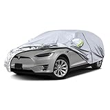 Koukou SUV Car Cover Custom Fit Tesla Model X from 2015 to 2025,Waterproof Car Cover All Weather for Automobiles Outdoor Indoor with Zipper Door, Sun Rain Dust Snow Protection.