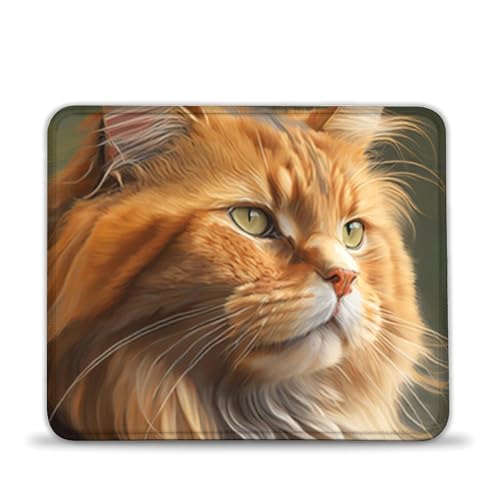 LLONGKT Tappetino per mouse da gioco con gatto (20 x 24 cm), lavabile, anti-sudore, tessuto micro-intrecciato, tracciamento zero ritardo, bordi cuciti, antiscivolo per velocità e controllo