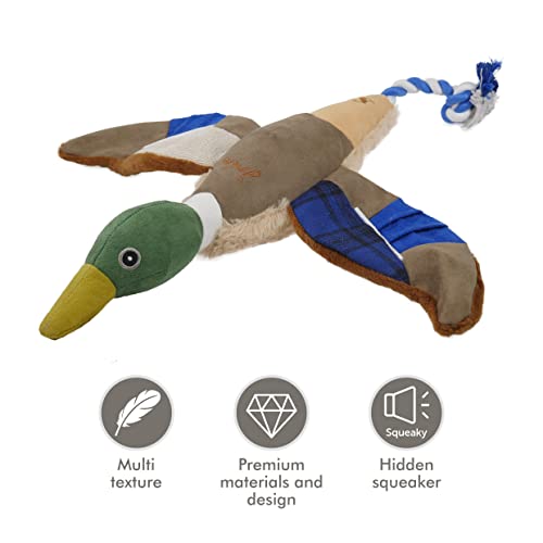 Rosewood x Joules Duck Dog Toy – Soft Plush with Hidden Squeaker, Durable, Interactive Pet Toy for Medium and Large Dogs, Multi-Textured Design - Image 6