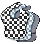CIVARUA KIDS 3-Pack Waterproof Baby Bibs for Eating - Mess Proof Lightweight Toddler Feeding Bibs...