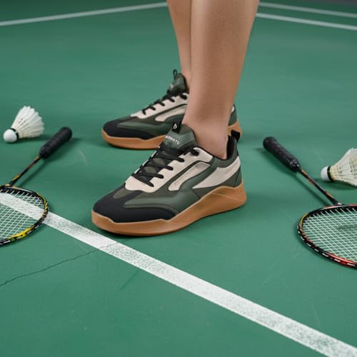 Image of Impakto para X Court Men's Sneakers | Lightweight & Cushioned Insole | Lace-Up Shoes for Casual Outings,Walking & Gym | Anti-Skid Rubber Sole for Non-Marking Activity