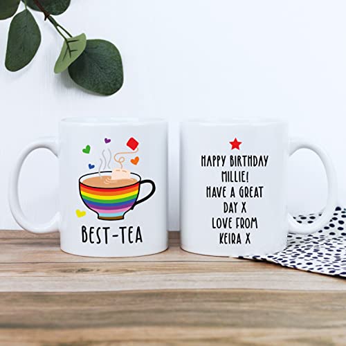 eBuyGB Gay Best Friend Coffee Mug, Personalised Best-Tea Mug, Printed 350ml Ceramic Cup, Tea Design, Tea Lover Gifts - Image 3