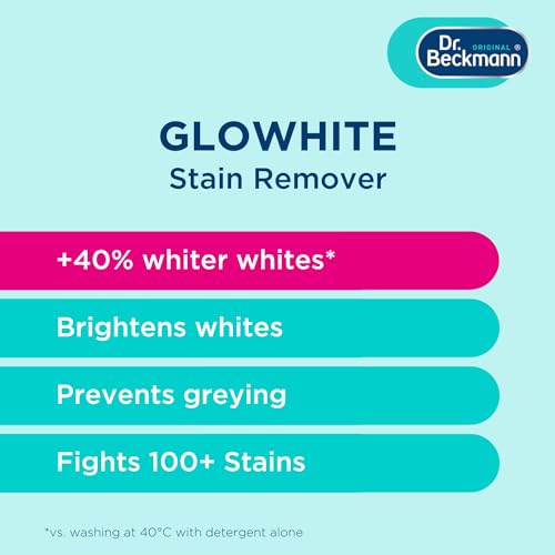 Image of Dr. Beckmann 2-in-1 Hygiene White Stain Remover Powder - Brightens Whites with Oxi & White Formula - Prevents Greying, Chlorine Bleach-Free - Unscented - 400g