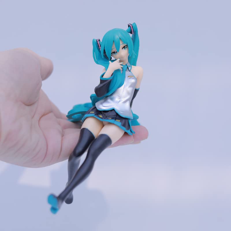 Figurine Miku Assise – Anime PVC 14-15 Cm – Collection Bureau, Décoration – Cadeau Fan Anime – Zhongkaihua