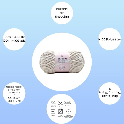 Image of Cuddly Velvet Chenille Yarn, Super Soft Fluffy Bulky for Knitting Crocheting Blanket Amigurumi, Durable for Shedding, 100 Gram (3.53 Ounces) 109 Yards (100 Meters) (Bone) (3 Skeins)