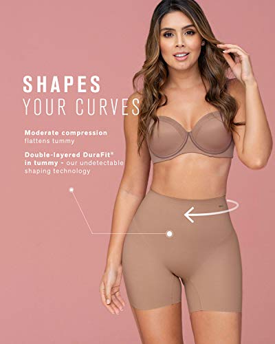 Leonisa Butt Lifter Shapewear Tummy Control Short Panties For Women With Removable Pads Brown #TOP2