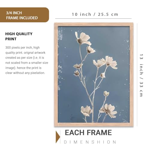 Image of kotart Aesthetic Abstract Floral Art Home Decoration | Boho Floral Paintings With Frame For Living Room Bed Room Hotel Wall Decor Digital Reprint Set of 9 (10X13 inch)