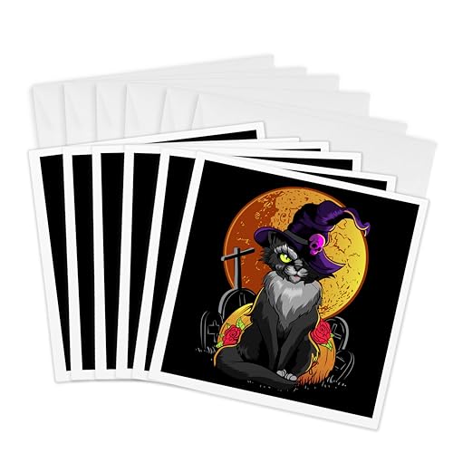 Cartes de vœux Halloween Maine Coon, lot de 6 à offrir à vos proches passionnés