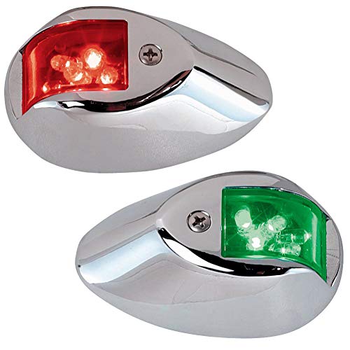 GZYF 91 * 59 * 35mm Boat Marine Navigation Bow Light Sailing LED Lamp 1 Pair For Touring Fishing Speed Pontoon Boats Stainless Steel Green & Red