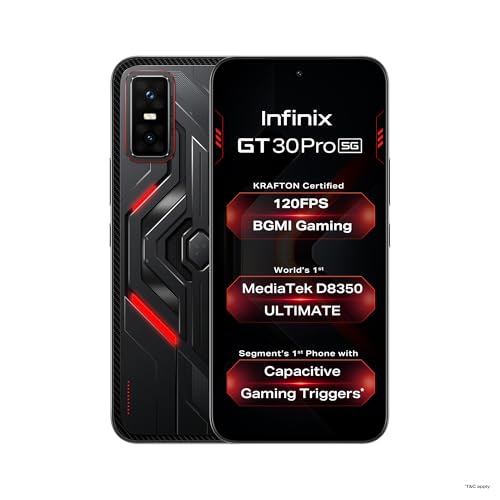 Image of Infinix GT 30 Pro 5G+ (Dark Flare, 8GB RAM, 256GB Storage) | MediaTek D8350 Ultimate | 120FPS BGMI Gaming | Gaming Triggers | 1.5 Million+ AnTuTu | Infinix AI