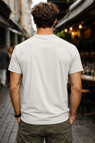 Image of INKKR Regular Fit Half Sleeves Round Neck Typographic Printed Cotton T-Shirt