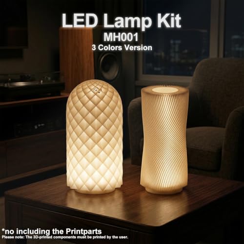 Image of LED Lamp Kit 001 for Bambu Lab MH001, 3D Printer Light Kit, MakerWorld DIY Hardware Lamp Kit,Round Light for 3D Printing USB 5V LED Kit 001 with Power-Off Memory Dimmable 3 Color