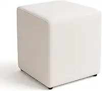 Puff Banqueta Quadrado Cubo Assento Decoração Conforto Eventos Comodidade Sala Quarto (Branco Corino)