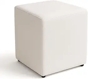 Puff Banqueta Quadrado Cubo Assento Decoração Conforto Eventos Comodidade Sala Quarto (Branco Corino)