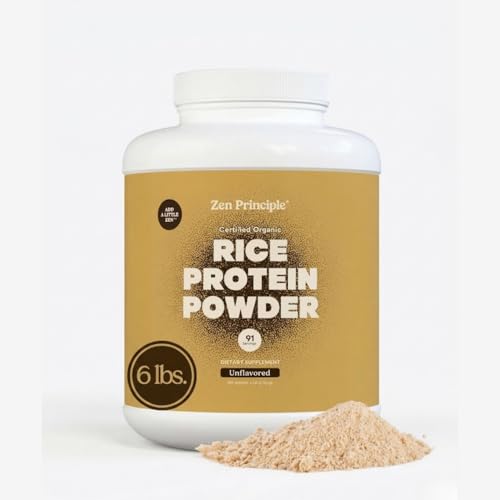Zen Principle Organic Brown Rice Protein 6 LB. USDA Certified Organic. Unflavored. Non-GMO. Vegan.